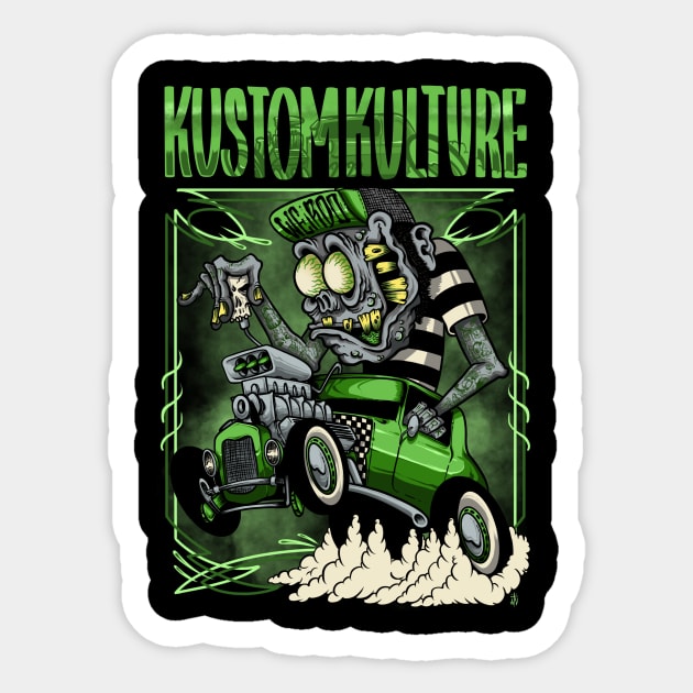 Kustom kulture Sticker by Il villano lowbrow art